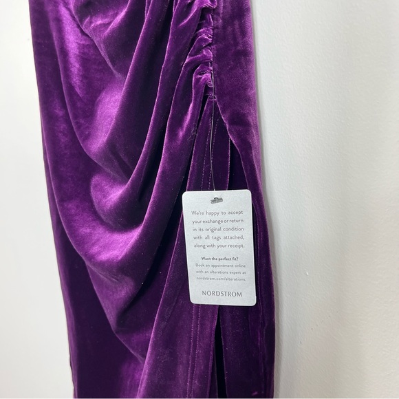 Lulus Glamorous Celebrations Dark Purple Velvet Strapless Tulip Dress NWT Plum - Picture 5 of 8